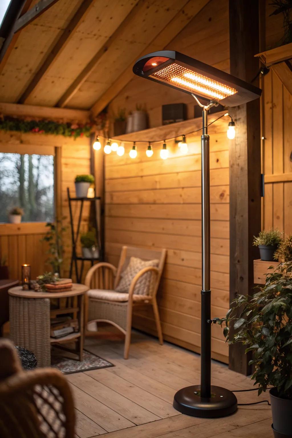 Halogen heaters offer efficient warmth with a gentle glow.