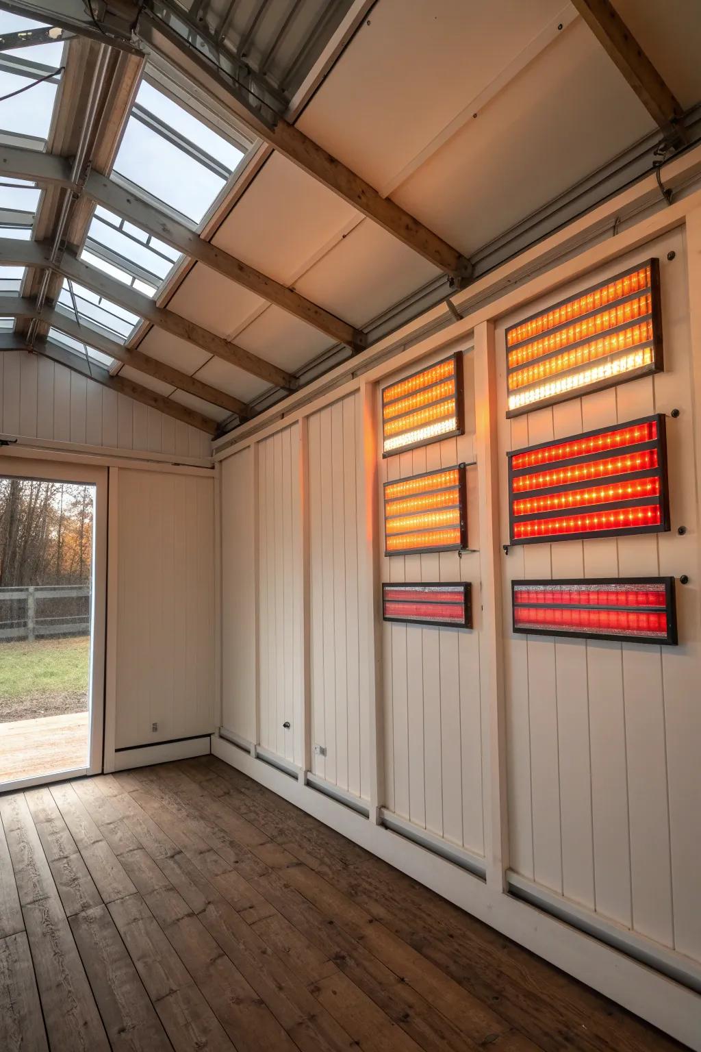 Radiant heat panels offer modern and efficient heating.