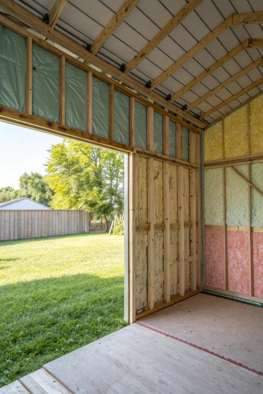Proper insulation is crucial for maintaining warmth in your shed.