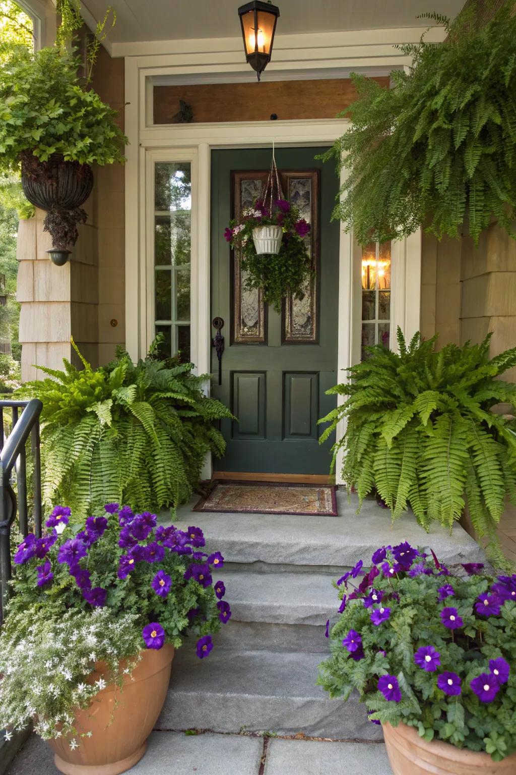 Potted plants that add life and texture to your entryway.