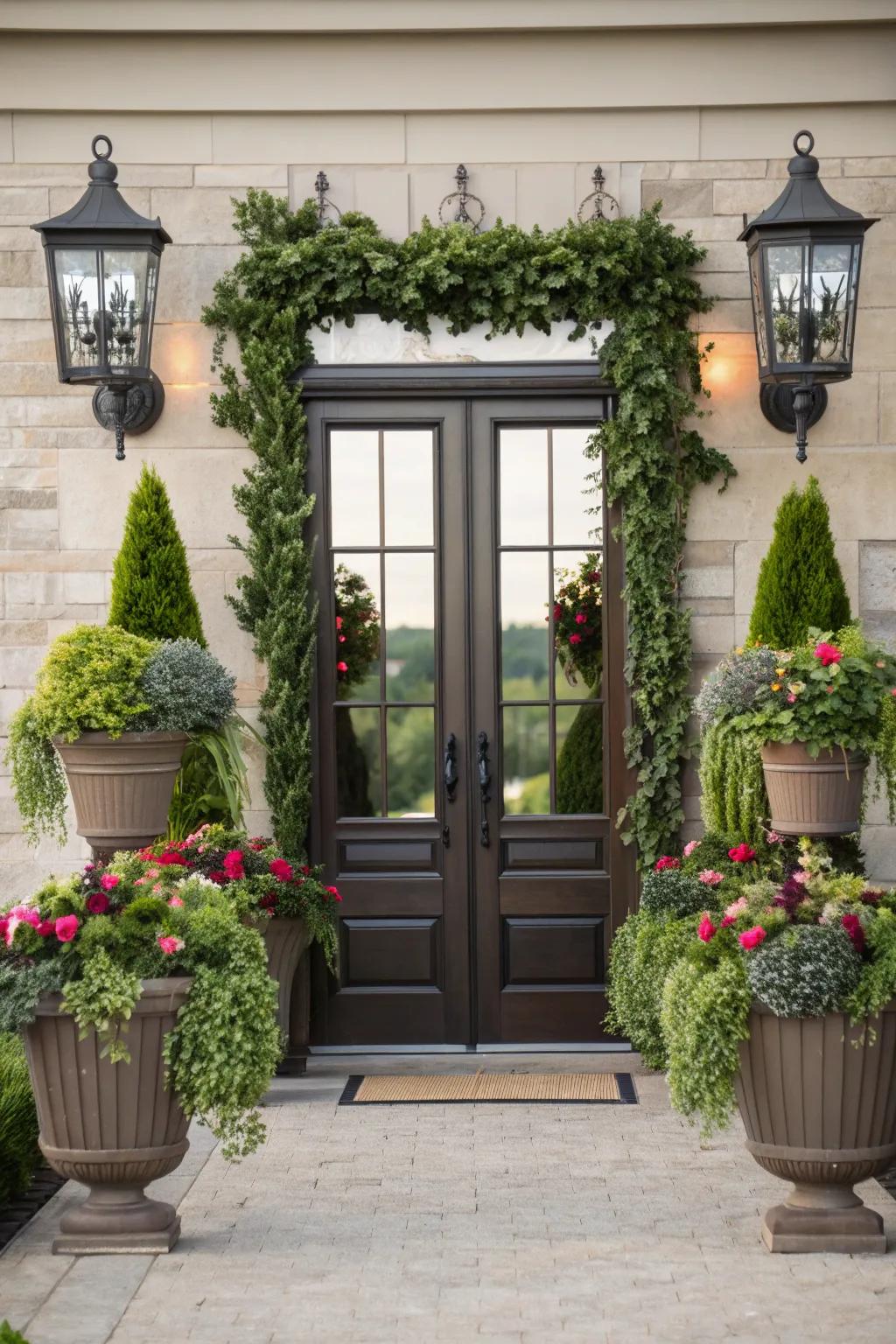 Symmetrical styling for a harmonious front porch.