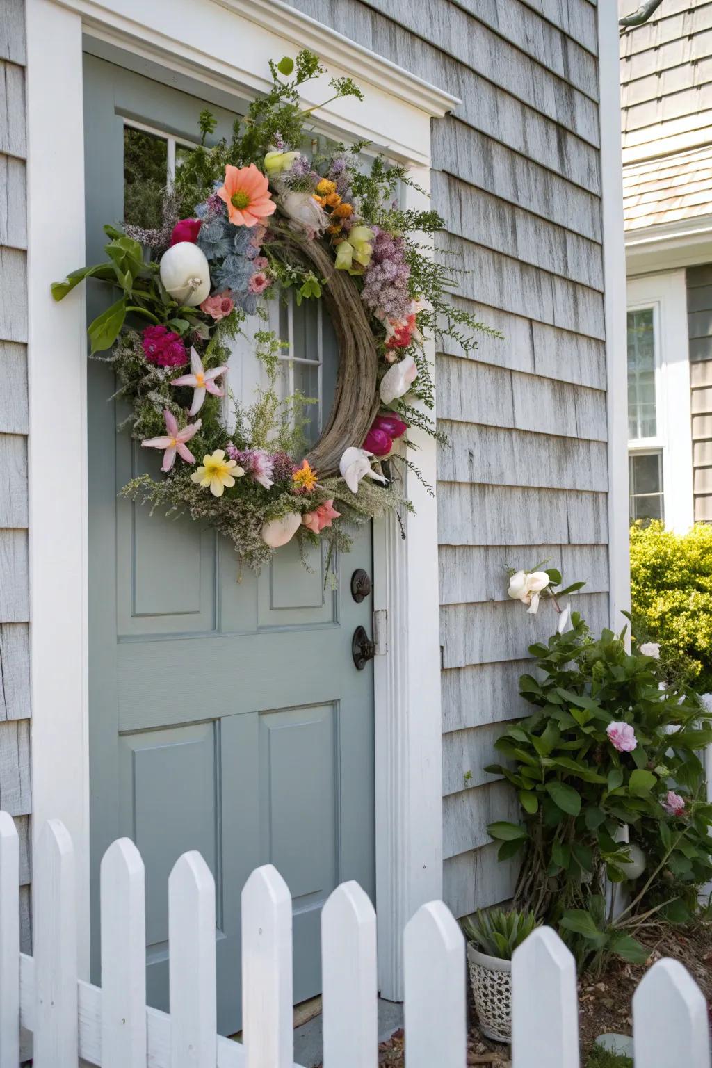 Seashells that bring a coastal twist to spring decor.