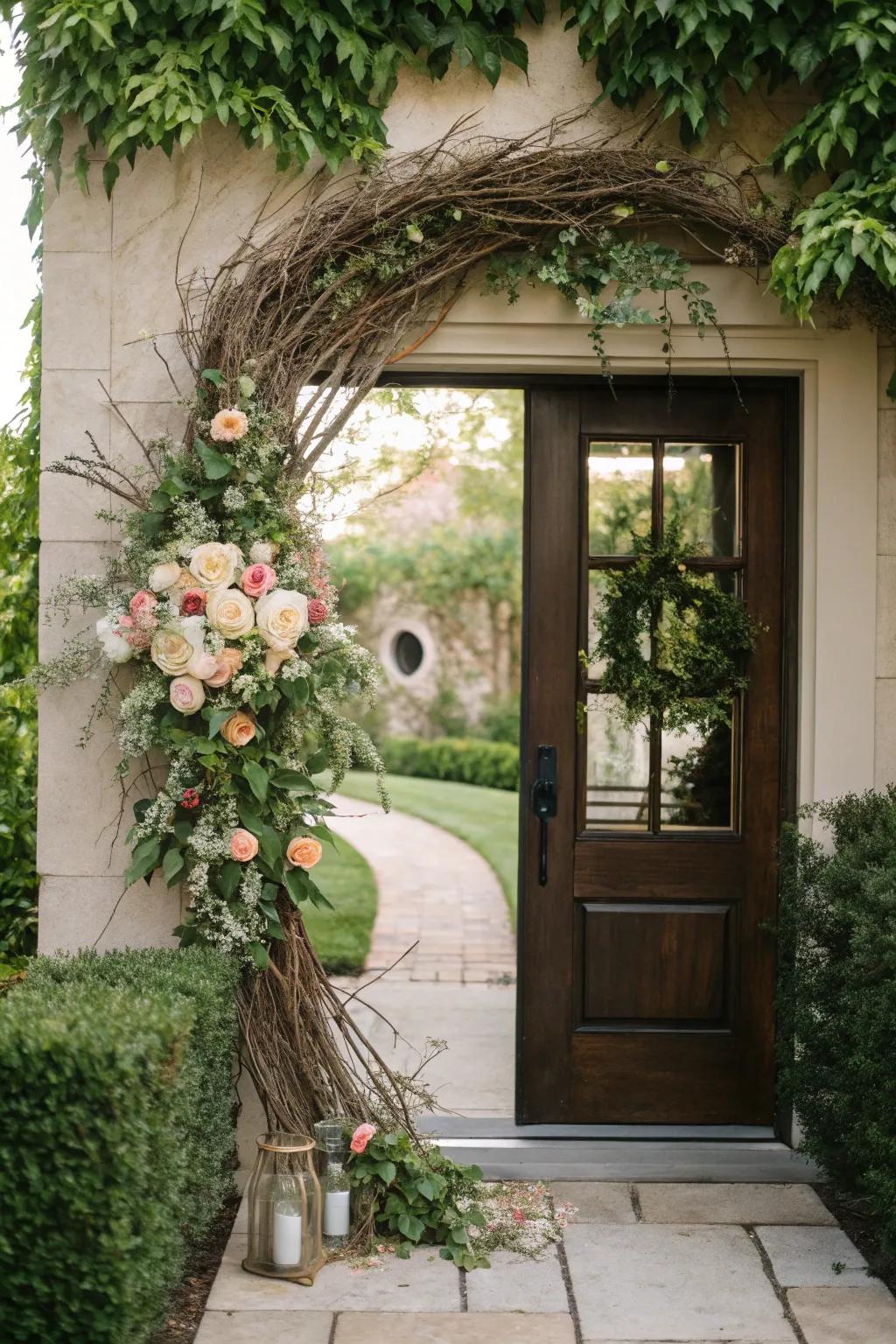 A seasonal swag that brings nature and fragrance to your door.