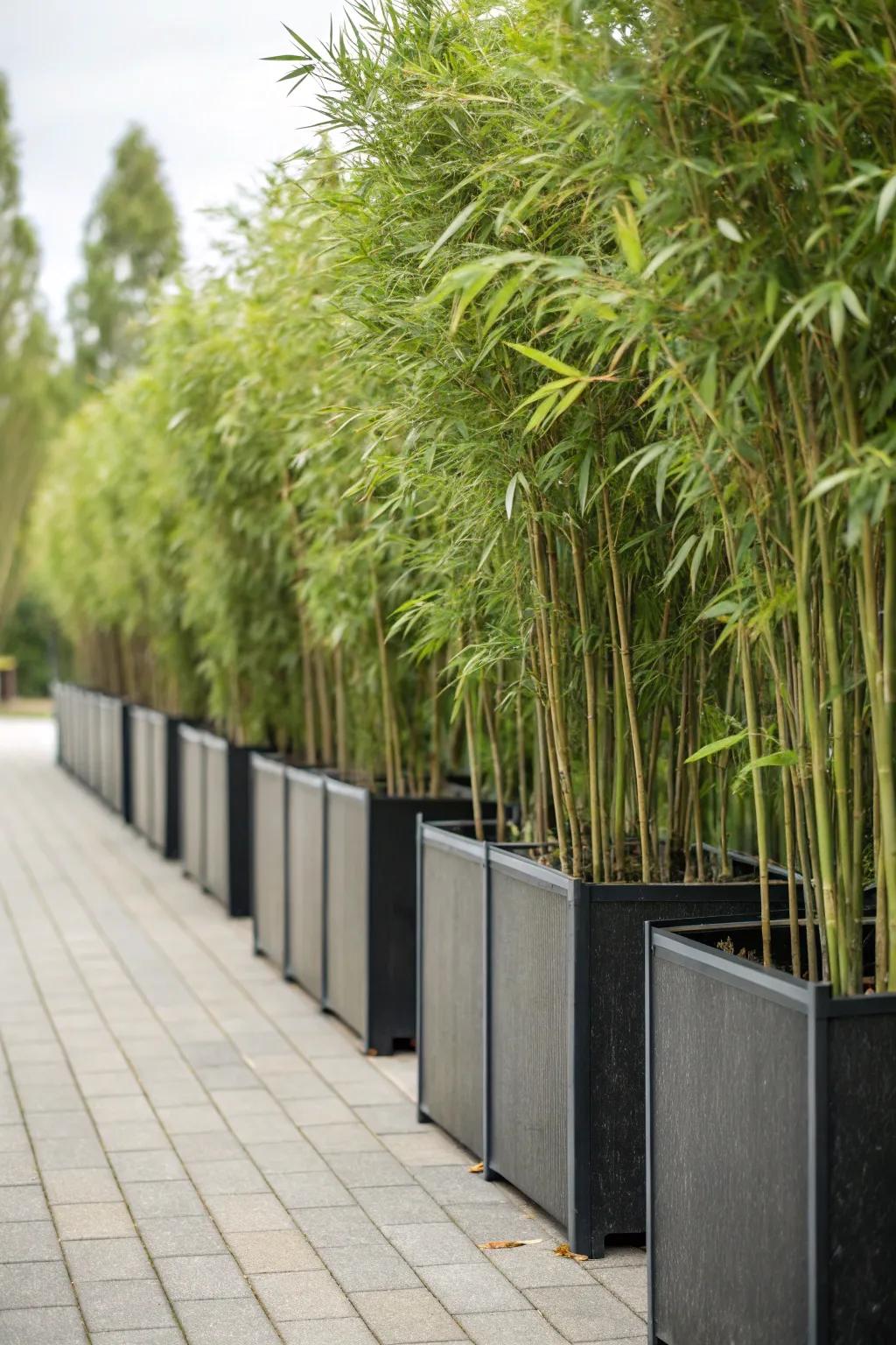 Square planters can double as a stylish privacy barrier.