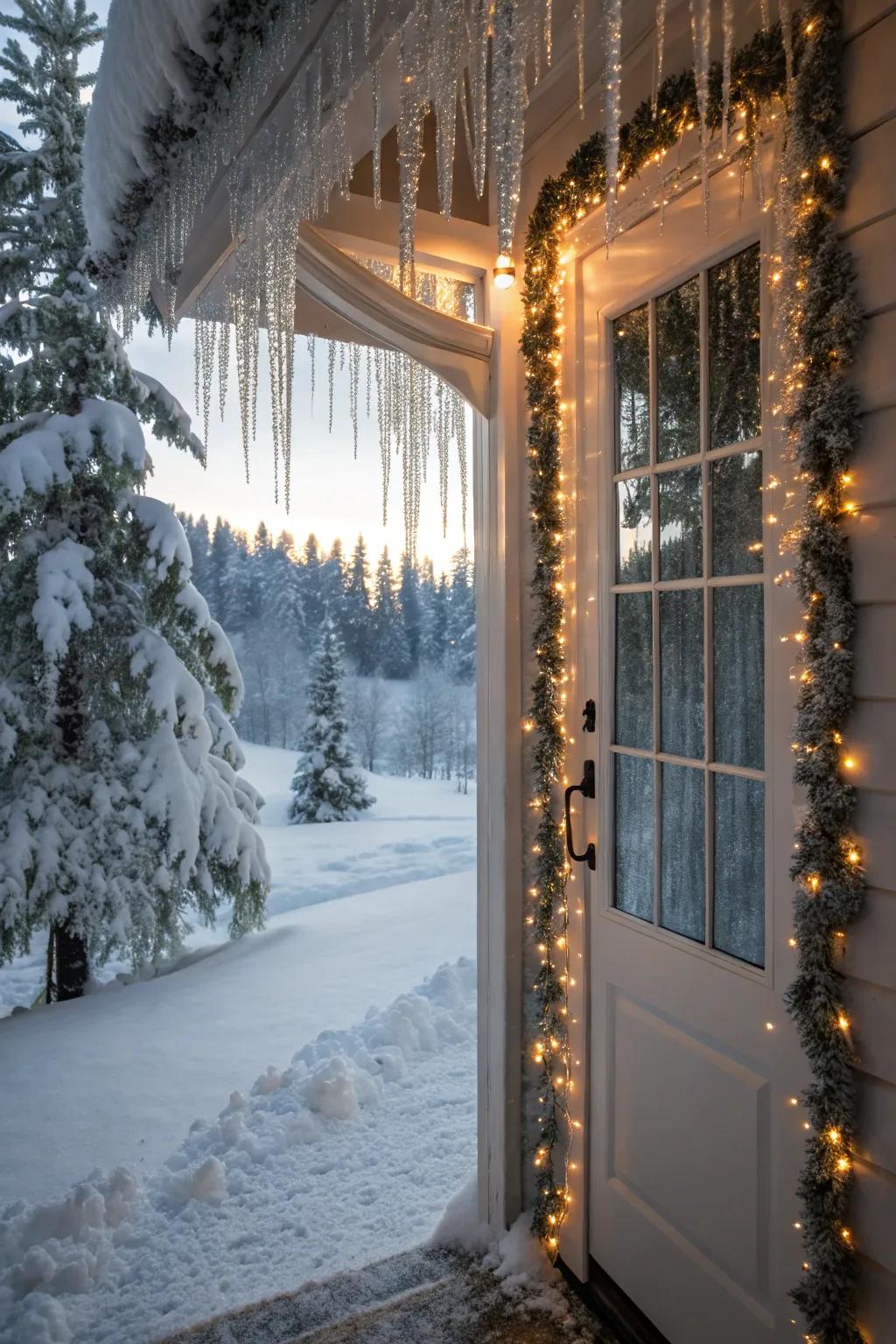 Elegant touch with icicle ornaments.