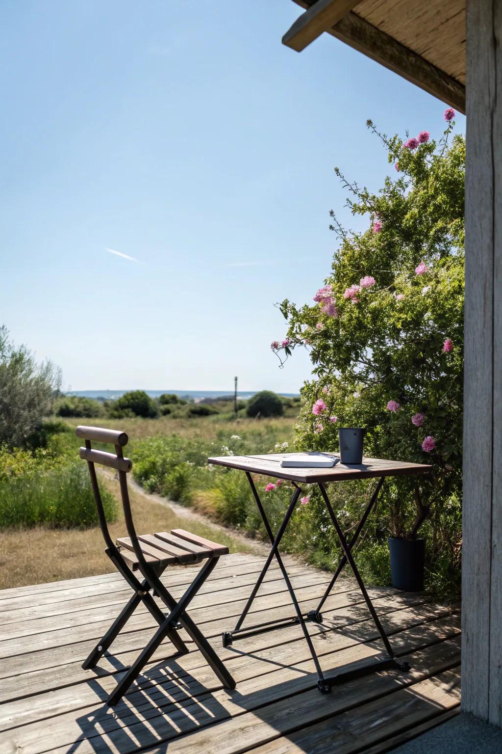 A minimalist open-air work zone for sun lovers.