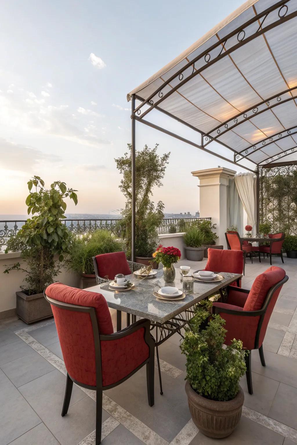 An inviting patio workspace for productive days.