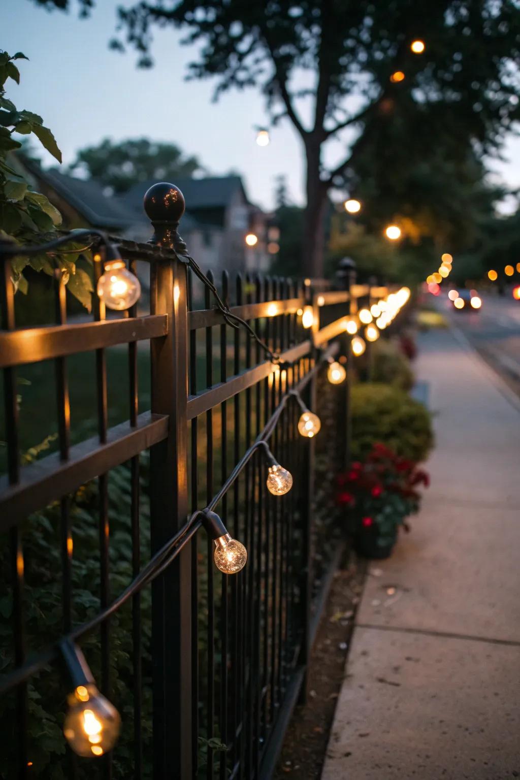Bistro lights bring a café-like charm to backyard spaces.