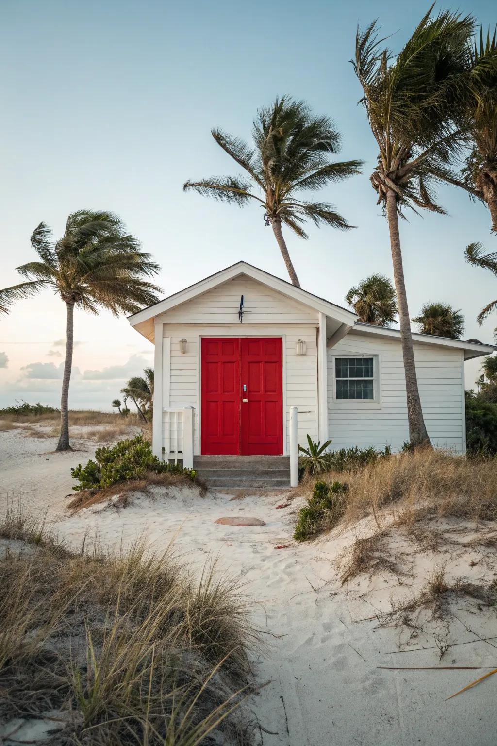 A bold red front door makes a powerful statement.