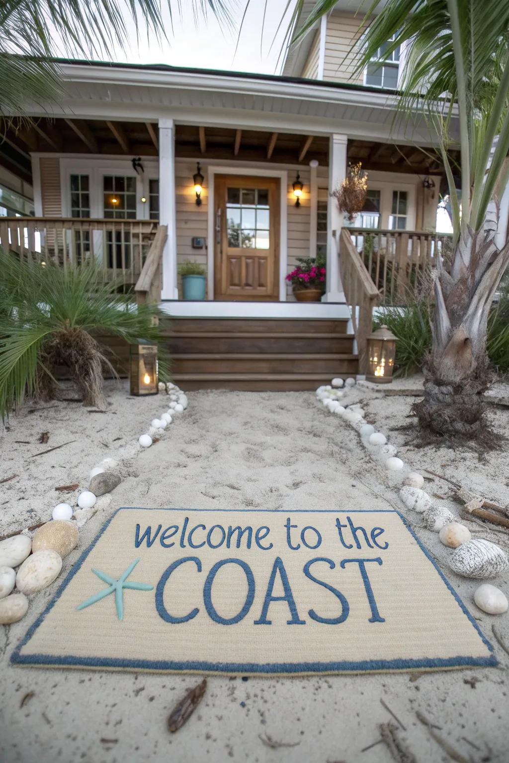 Friendly welcome mats add a personal touch.