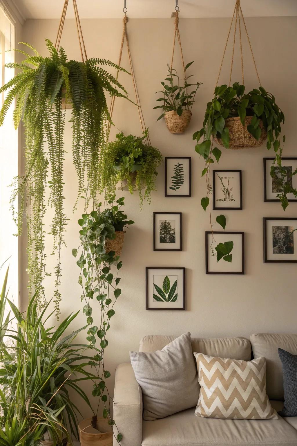 Plants as art in a gallery-style display.