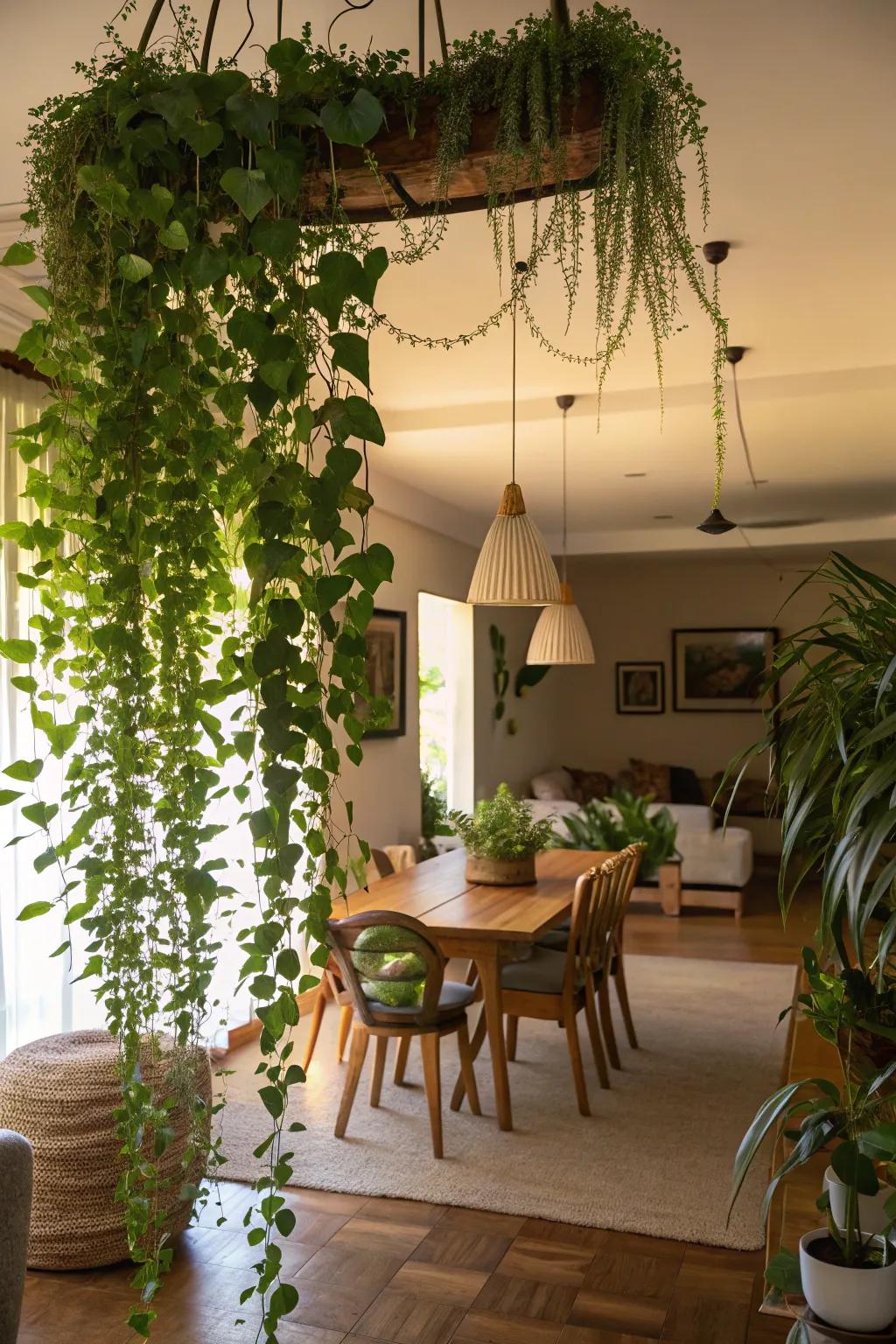 A natural canopy over dining areas.