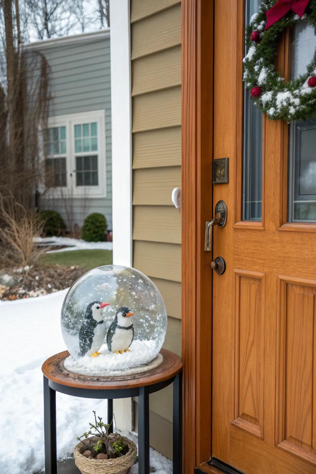 Bring the magic of a snow globe to your front door.