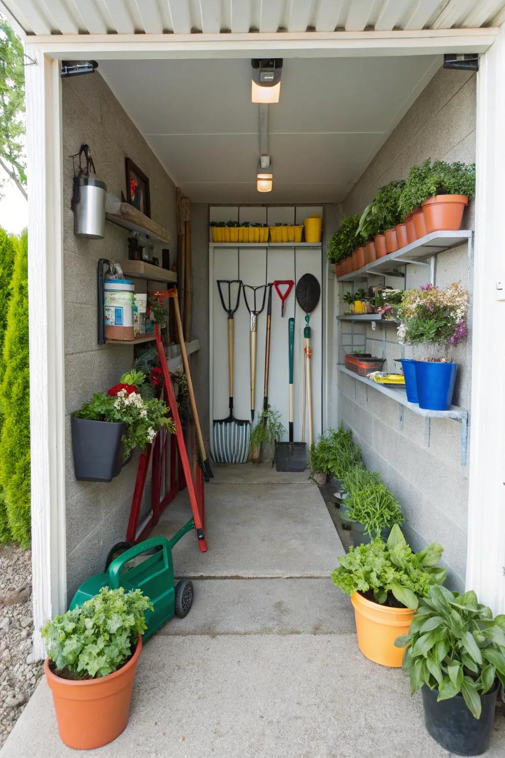 Concrete floors are perfect for a gardener's she shed.