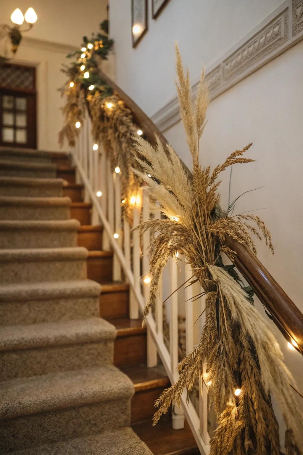A wheat garland offers a unique and natural element to your fall decor.