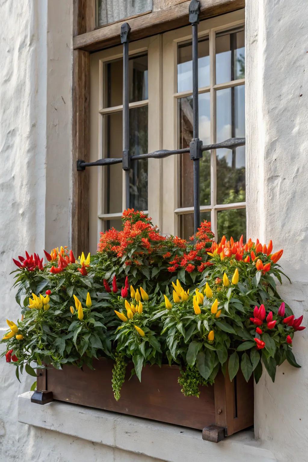 Ornamental peppers bringing vibrant color.