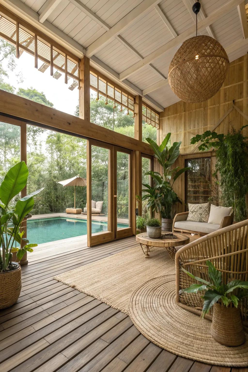 Bamboo flooring combines sustainability with style.