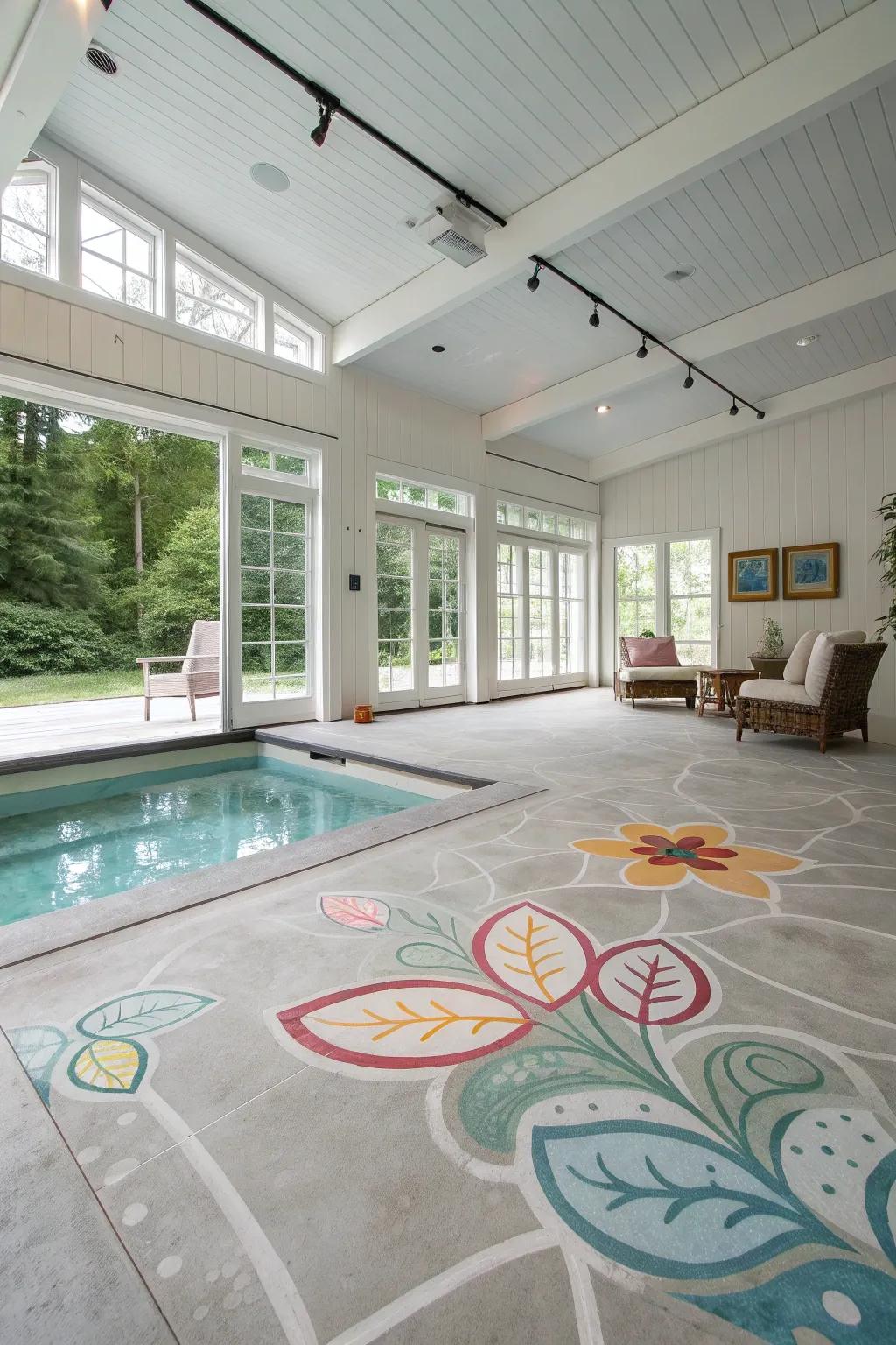 Painted concrete floors offer a minimalistic and budget-friendly update.