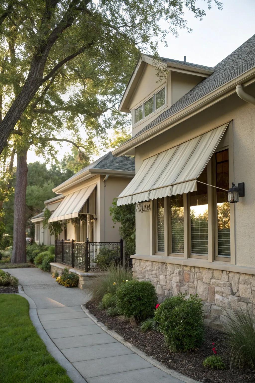Eco-friendly awnings offer sustainability and style.