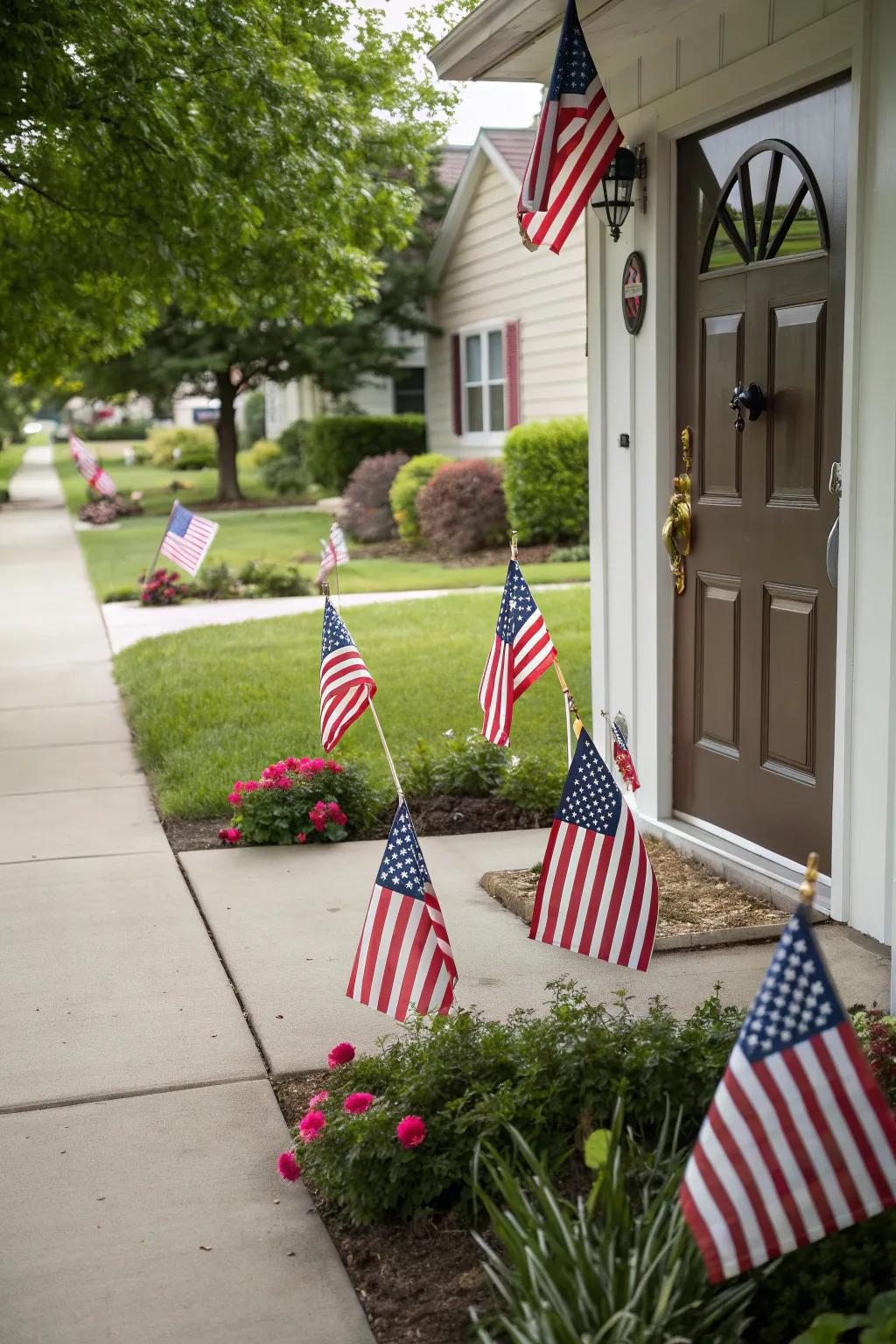 Miniature flags providing a subtle but impactful patriotic decoration.