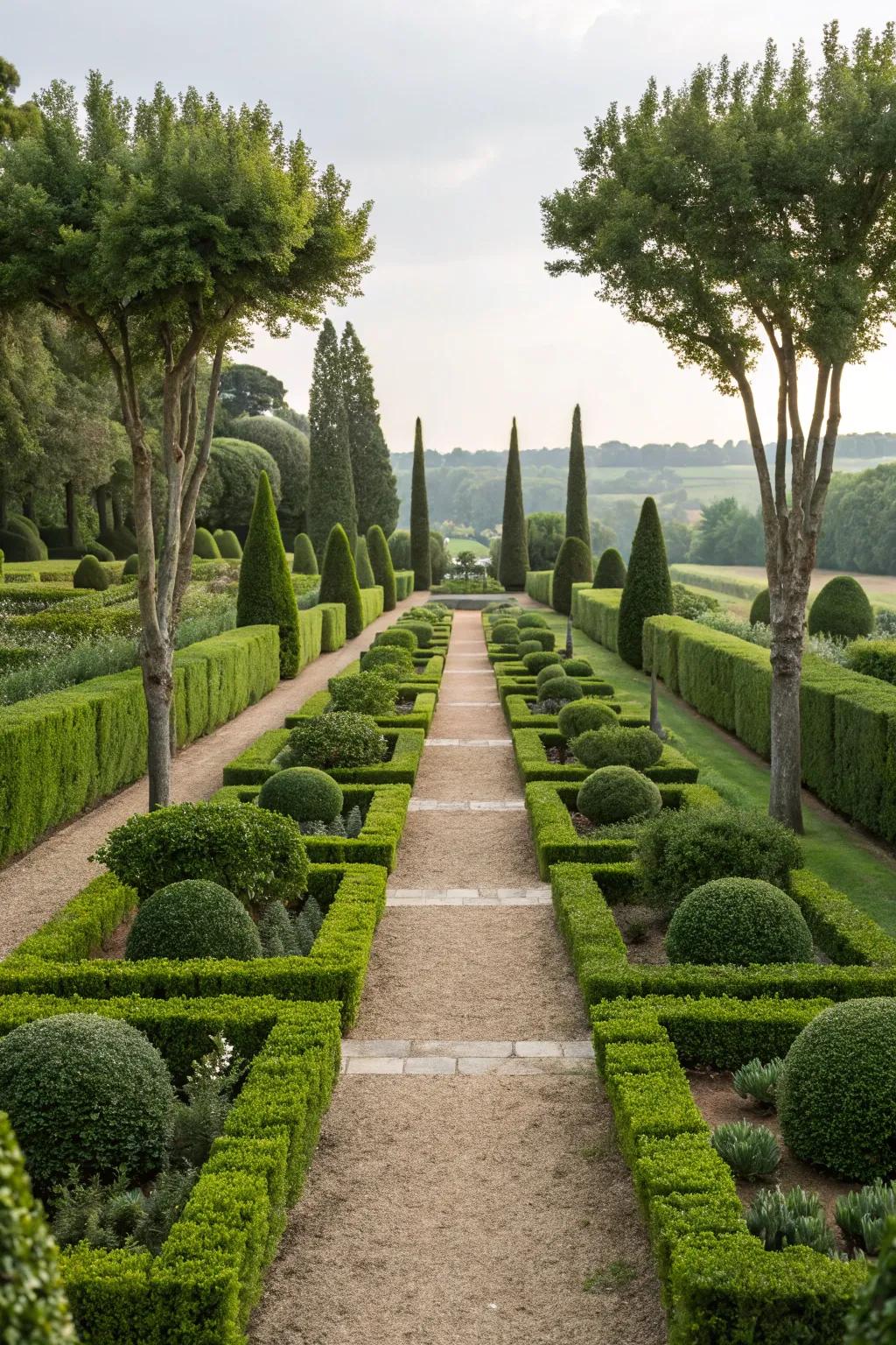 Achieve elegance with symmetrical plant arrangements.