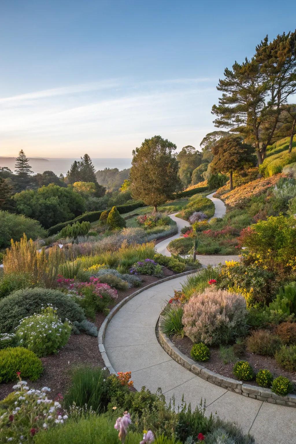 Create a harmonious space with natural landscaping.