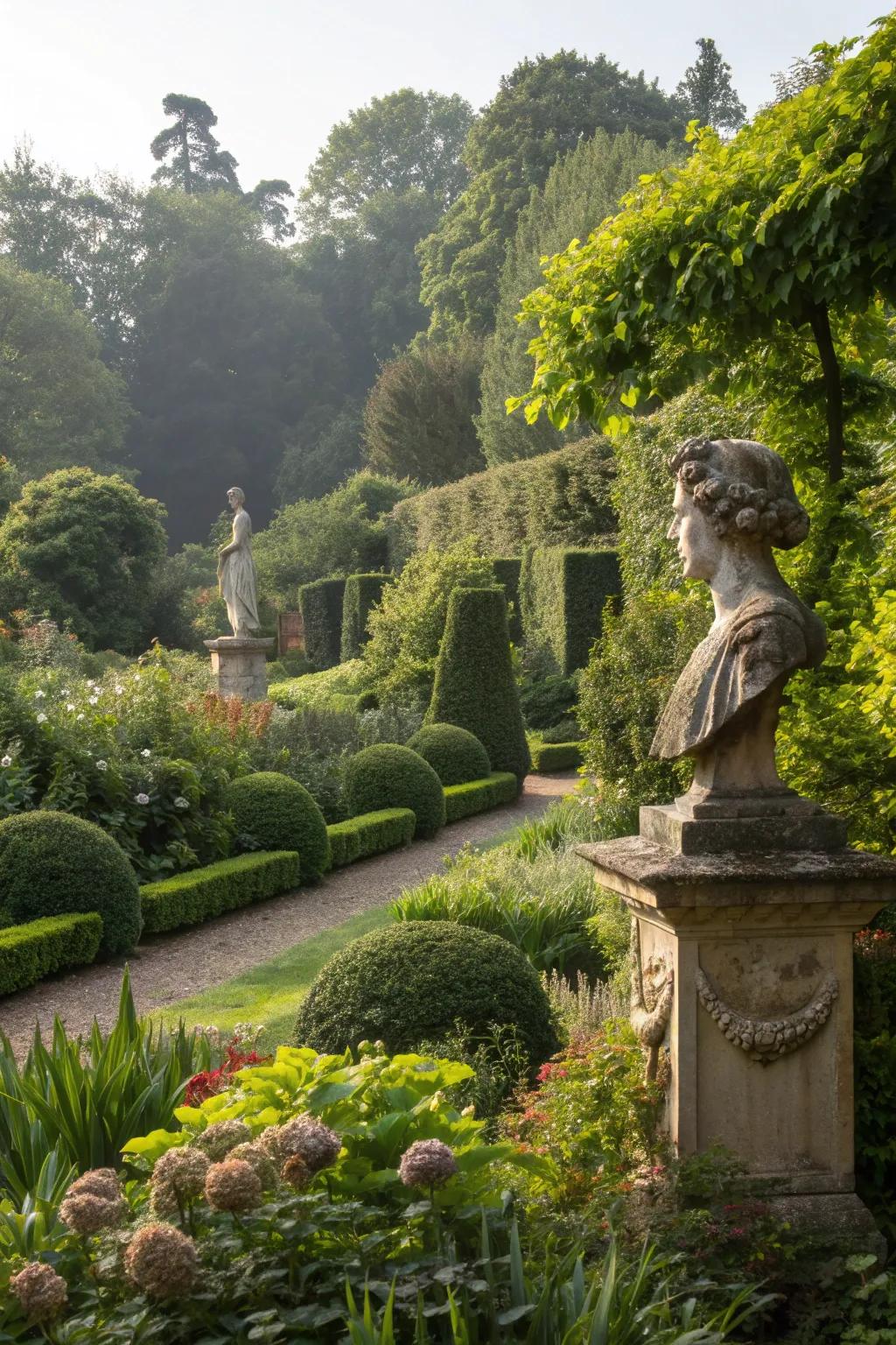 Add elegance with artful sculptural elements in your garden.