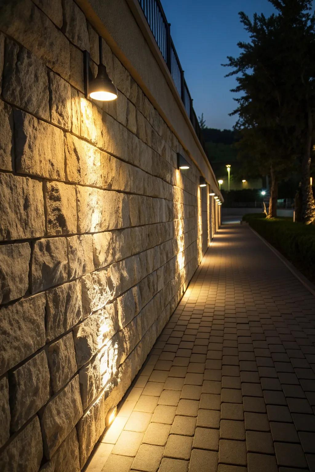 Intriguing shadows add mystery and interest to stone walls.