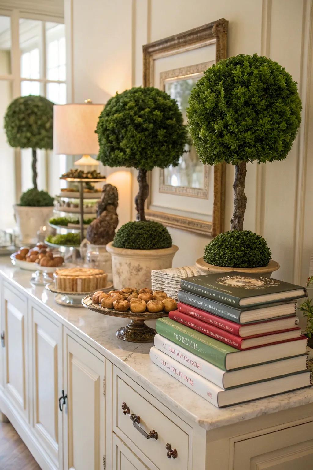 Topiaries add classic charm to your kitchen space.