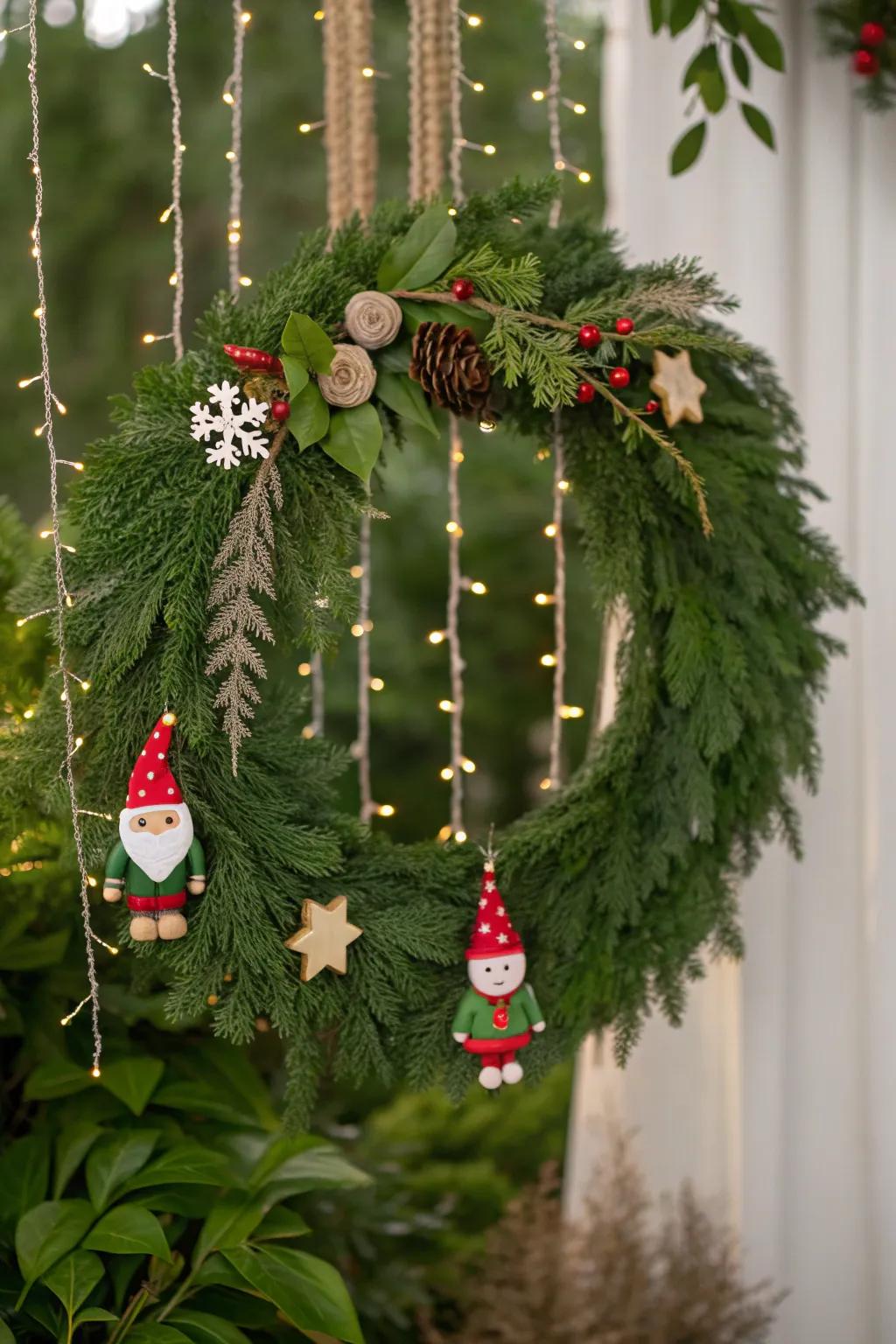 A forest-inspired wreath that brings the outdoors in.