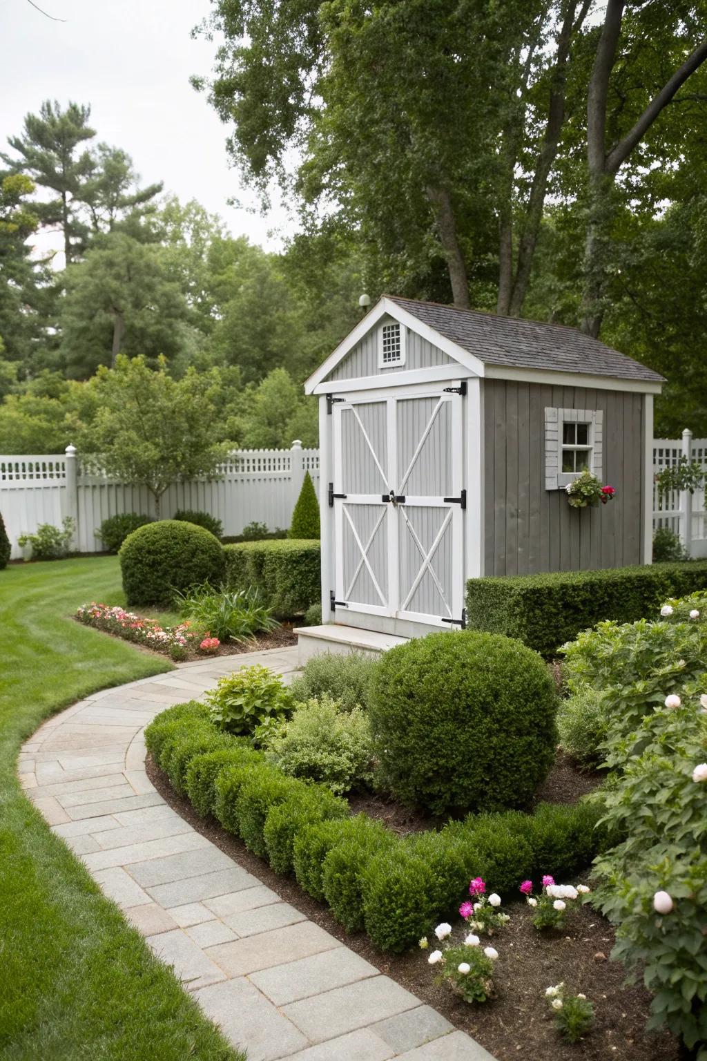 Classic grey with white trim for an elegant, timeless aesthetic.