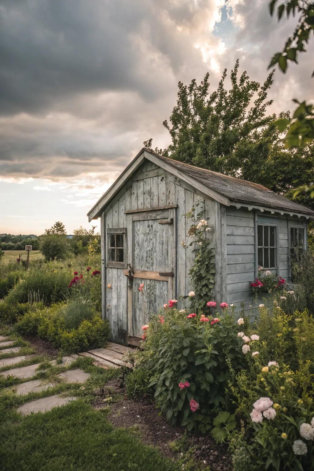 Weathered grey brings a vintage, nostalgic charm.