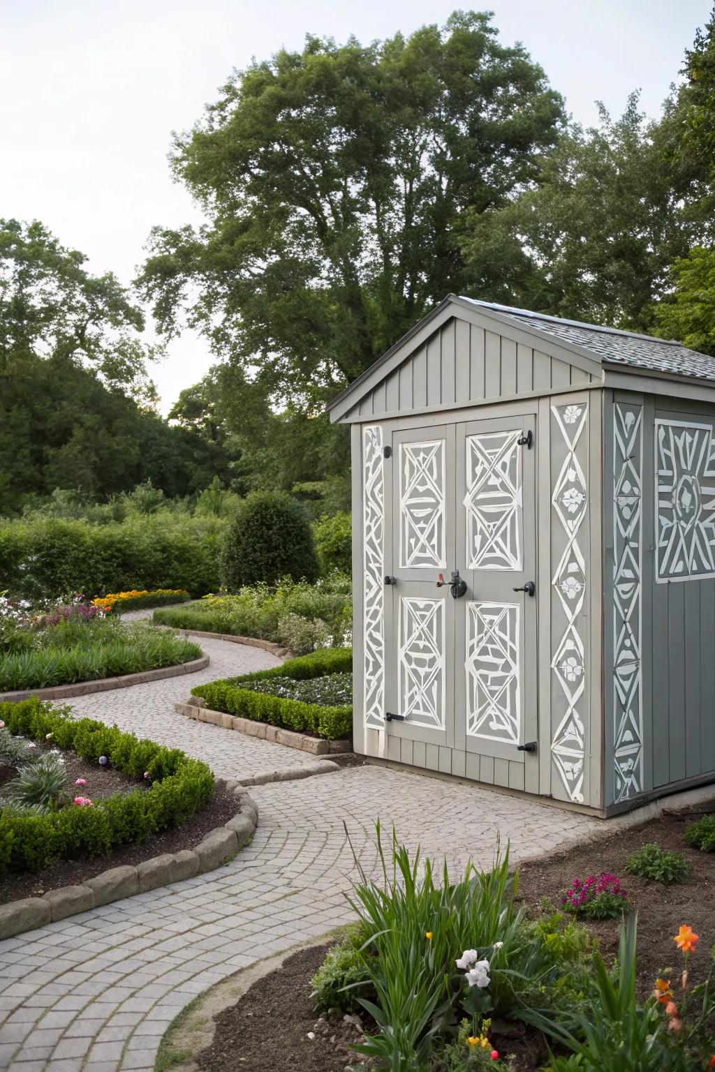 Geometric patterns add a modern artistic flair.