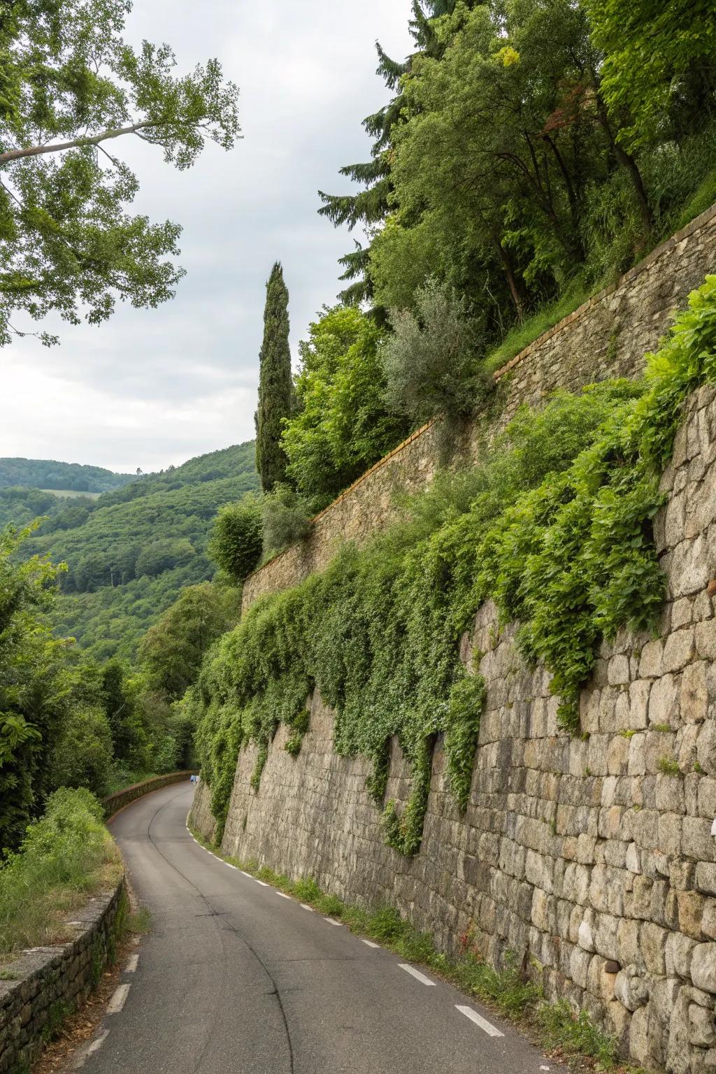 Stone walls add structure and help control erosion.