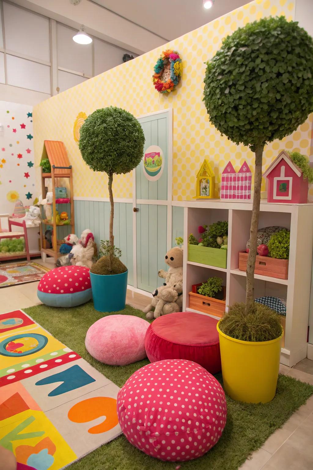 Make your child’s room vibrant with playful topiary balls.