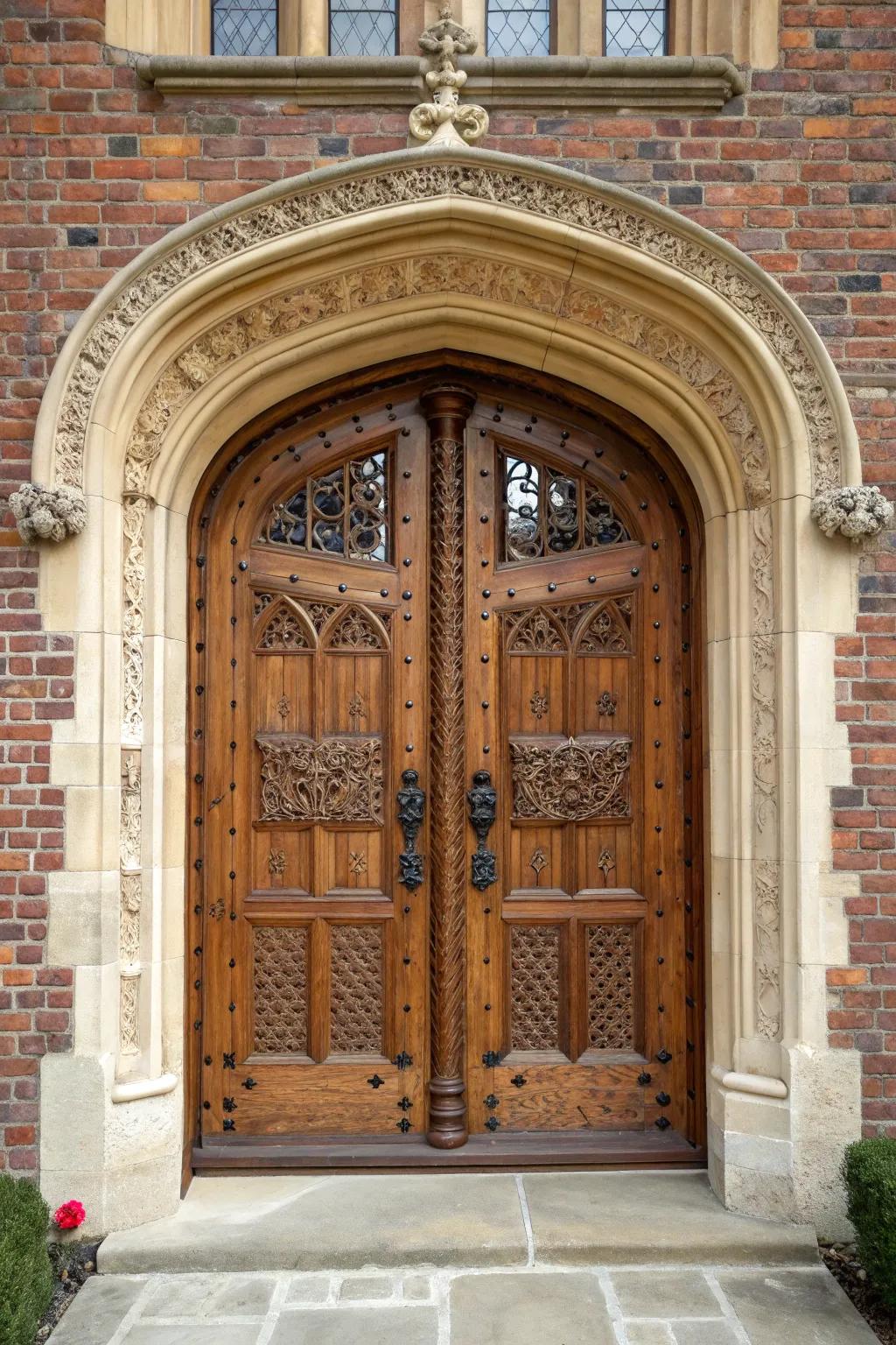 A graceful arched doorway adds timeless charm.