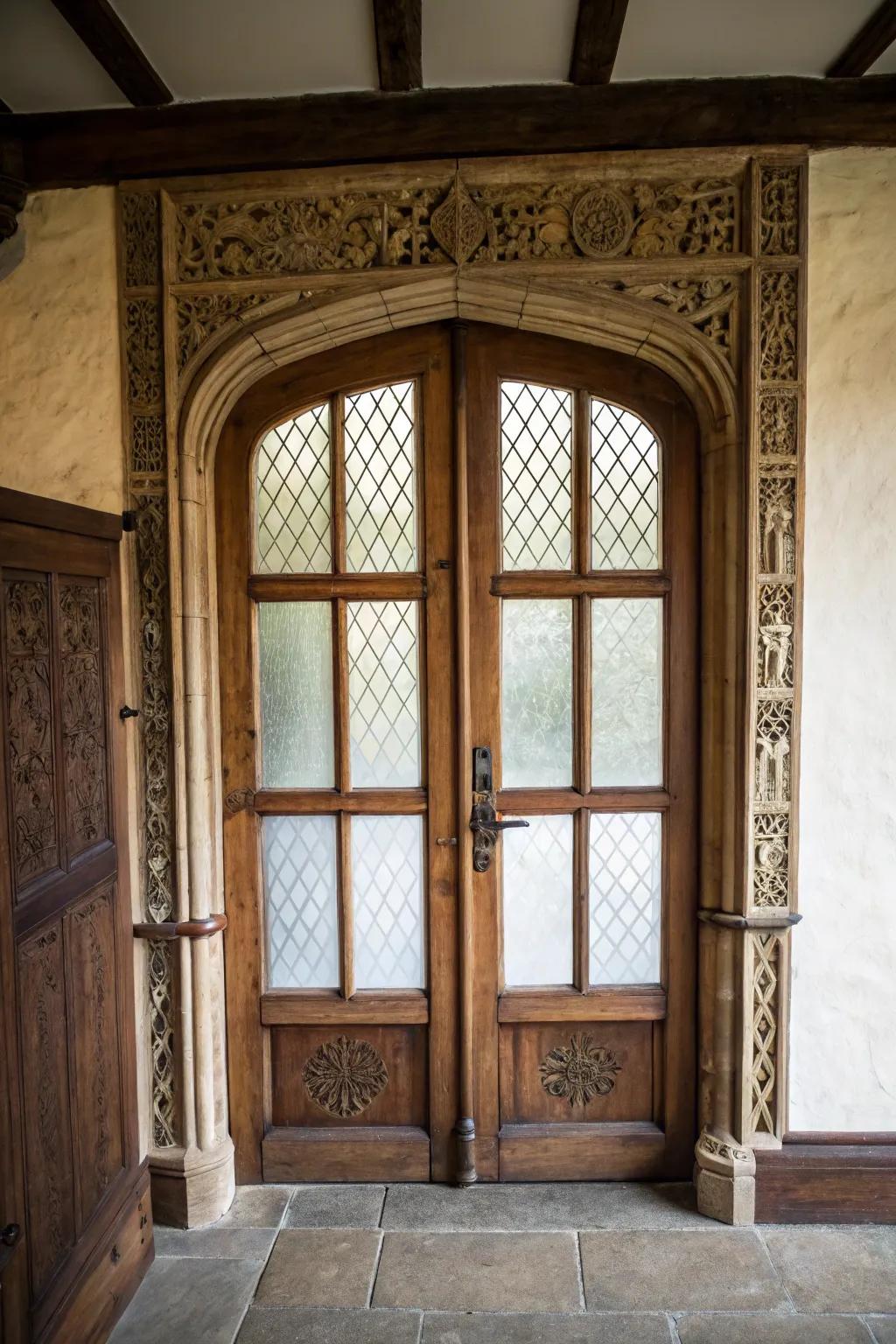 Frosted glass offers privacy and style.