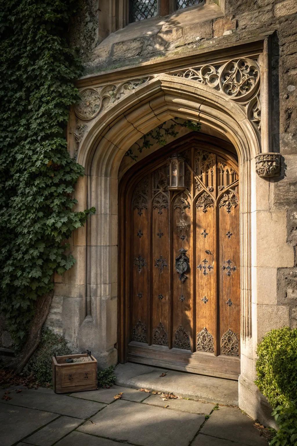 A stone archway lends an air of grandeur.
