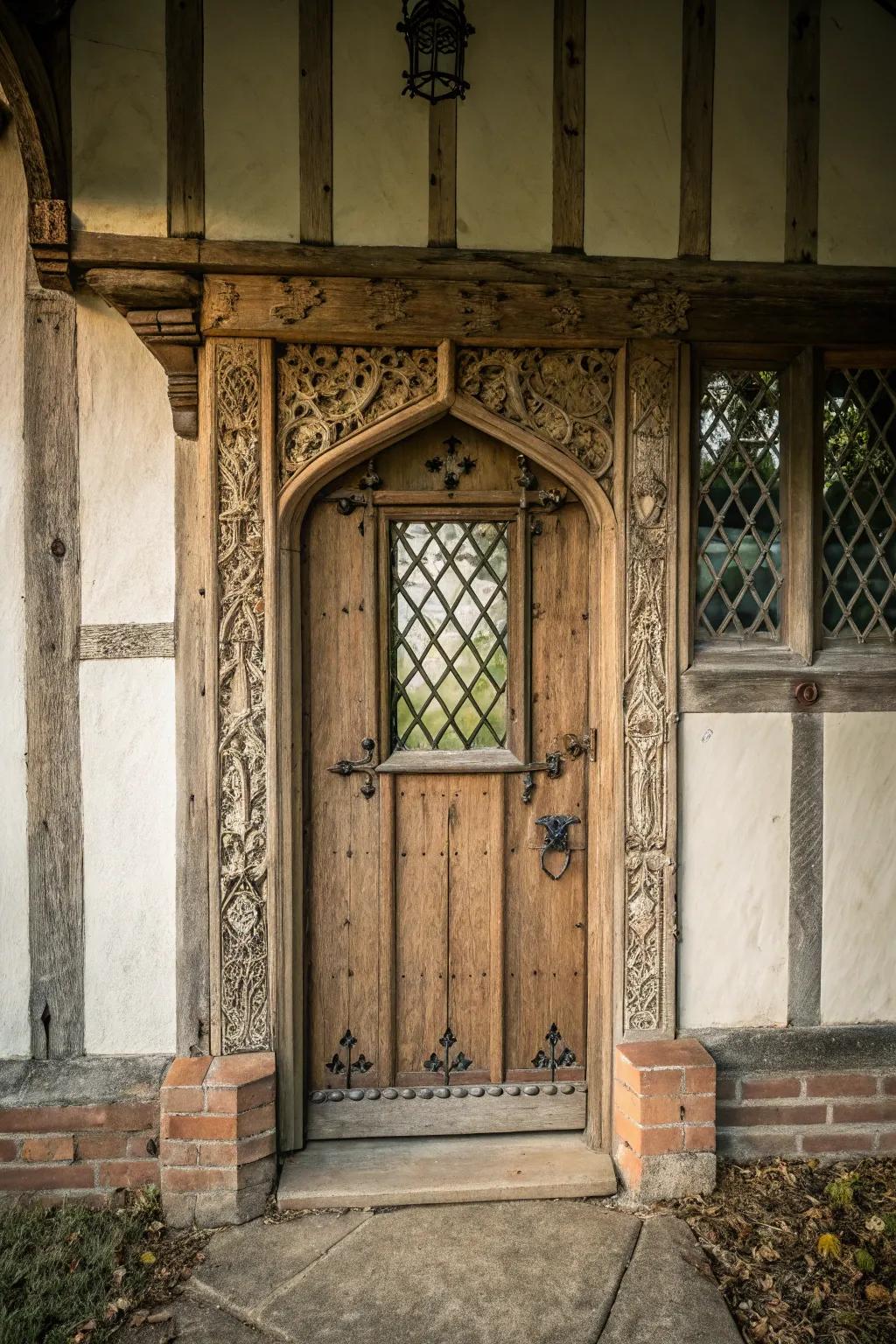 Lattice windows add a touch of whimsy.