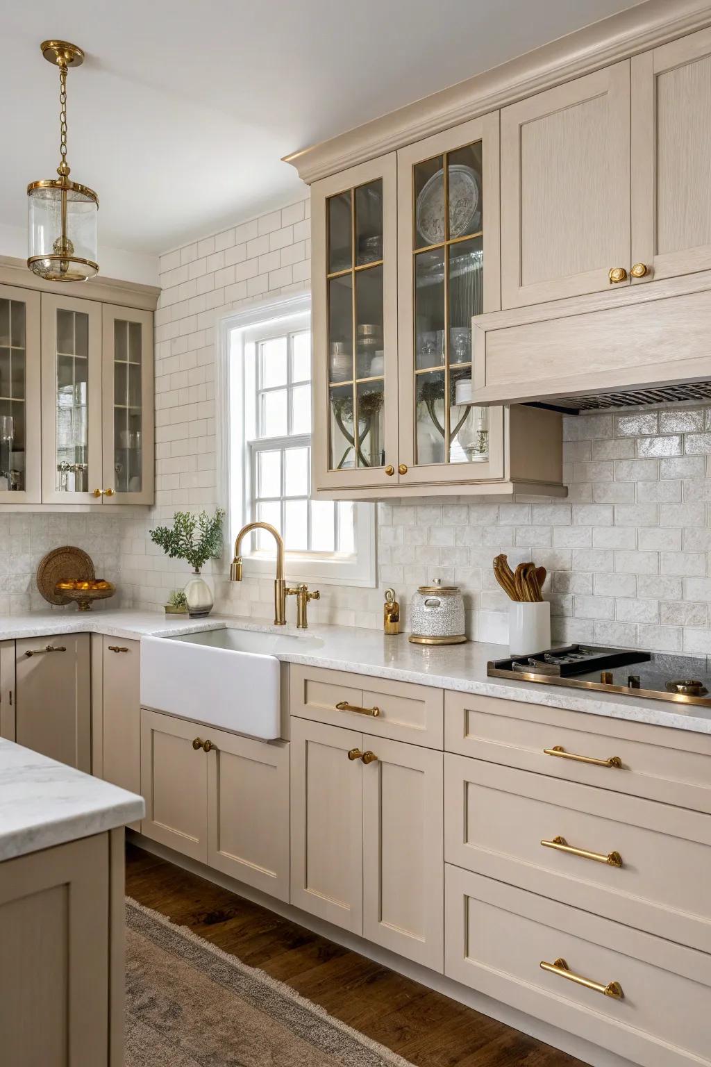 Metallic finishes add a touch of luxury to the kitchen.