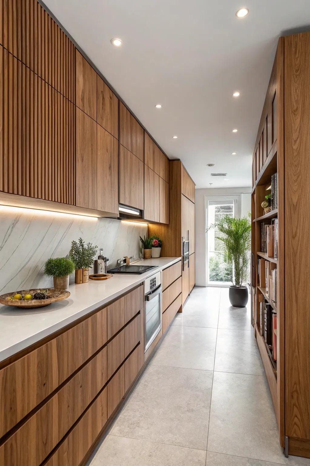 Vertical lines add height and spaciousness.