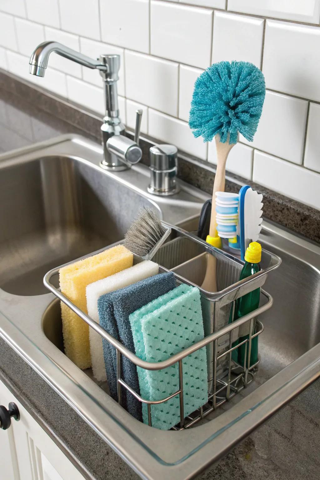 Magnetic caddies provide a sleek and secure storage solution.