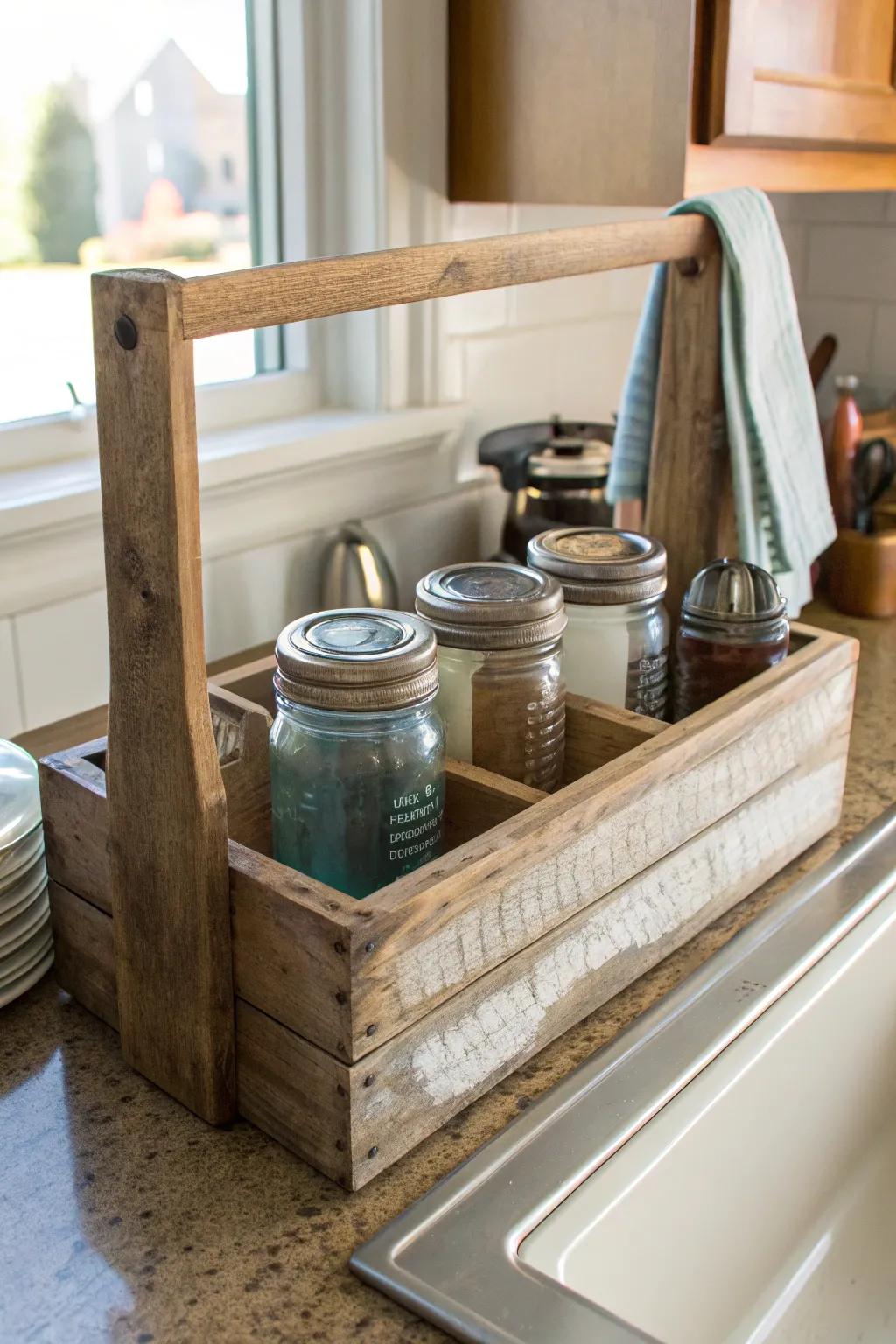 Create a personalized touch with a DIY sink caddy.