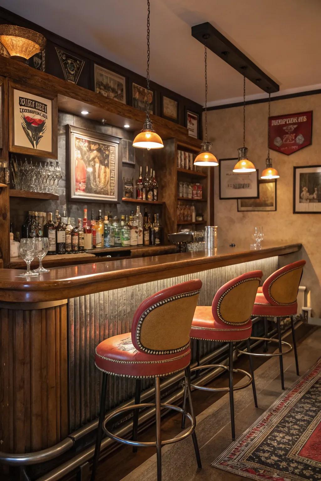 A themed bar creates a unique and immersive experience in your home.