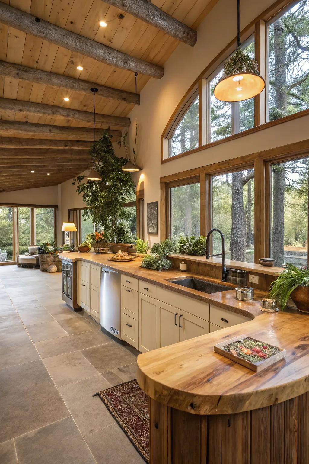 Nature-inspired elements infuse tranquility and beauty.