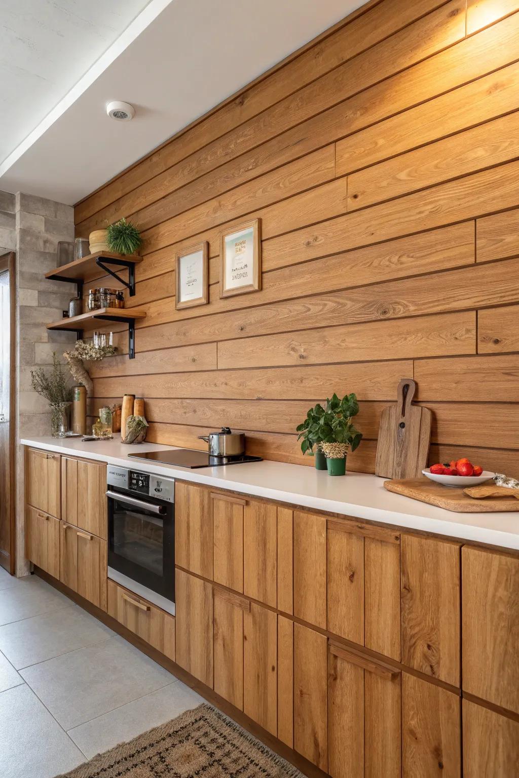 Wood elements bring warmth and character to a kitchen.