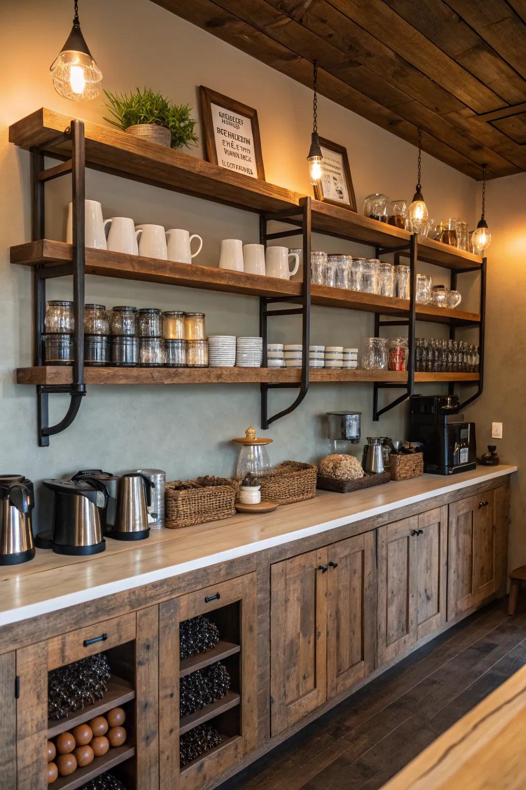 Open shelving for a practical and stylish look.