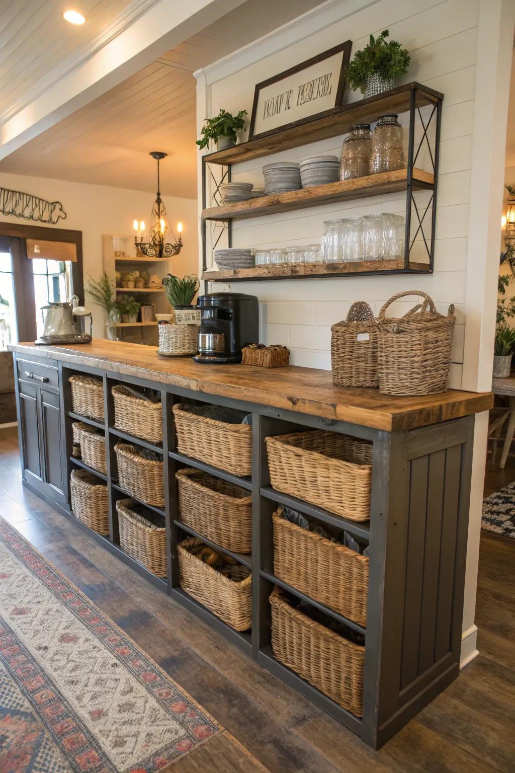 Woven baskets for both style and function.