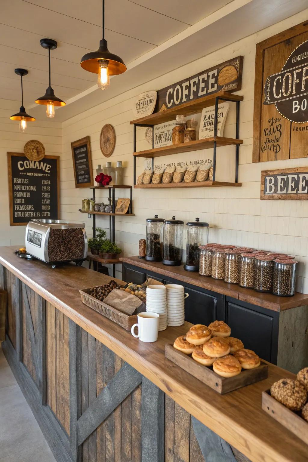 Vintage signs for a nostalgic touch.