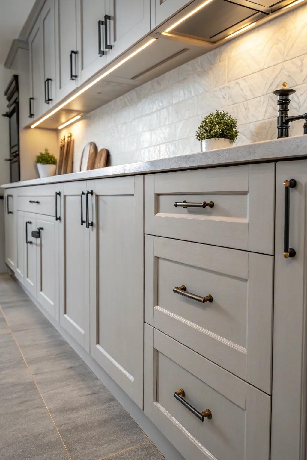 Industrial accents add an edgy, modern touch.